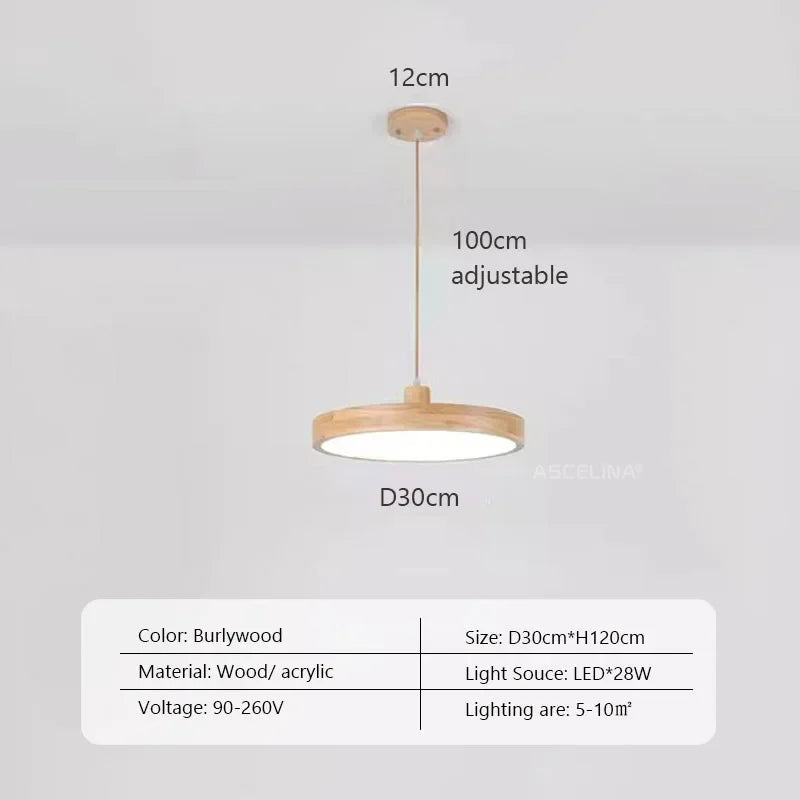 Rustic Wood LED Pendant Lamp - Cofik