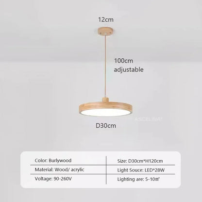 Rustic Wood LED Pendant Lamp - Cofik
