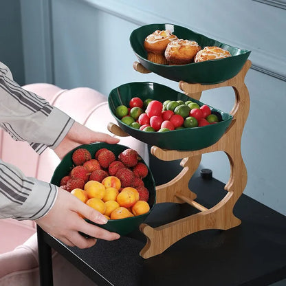 Stackable 3 Tier Plastic Fruit Bowl