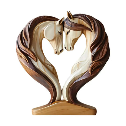 Beautiful Wooden Horse Figurine Decor