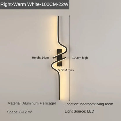 Slim LED Wall Sconce Light for Bedroom and Living Room