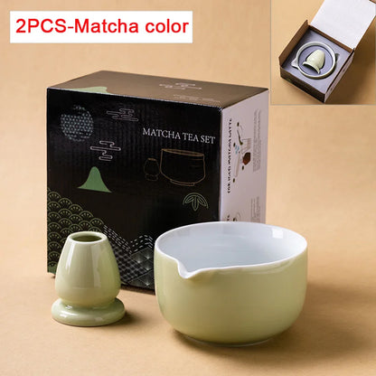 Traditional Green Tea Ceramic Bowl Set 550ml