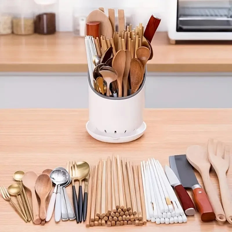 Practical Cutlery Tray with Drainage System