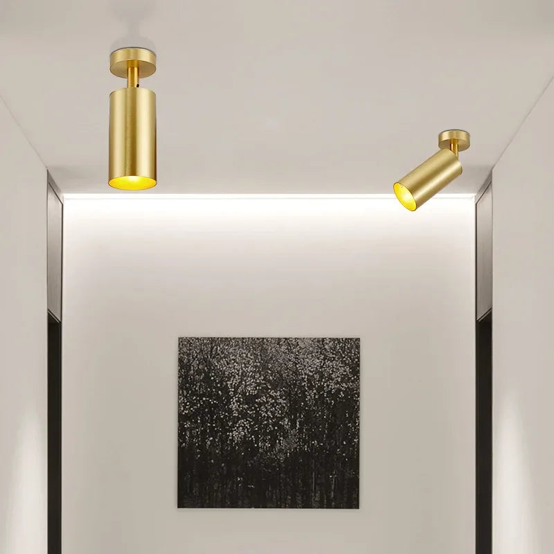 Sleek Gold LED Ceiling Lamp