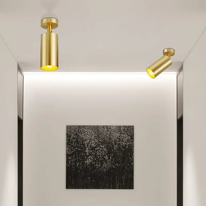 Sleek Gold LED Ceiling Lamp