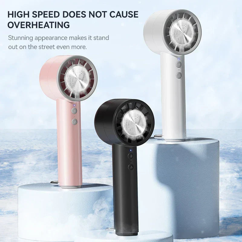 Compact Rechargeable Handheld Fan with LED Display