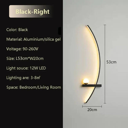 Slim LED Strip Light - 53cm Adjustable Dimming Wall Lamp