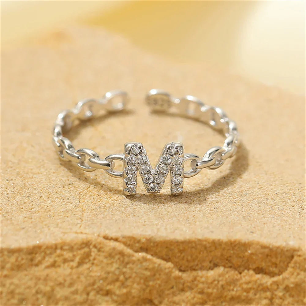 Delicate Initial Diamond Letter Ring