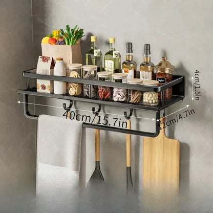 Space-Saving Metal Kitchen Wall Shelf
