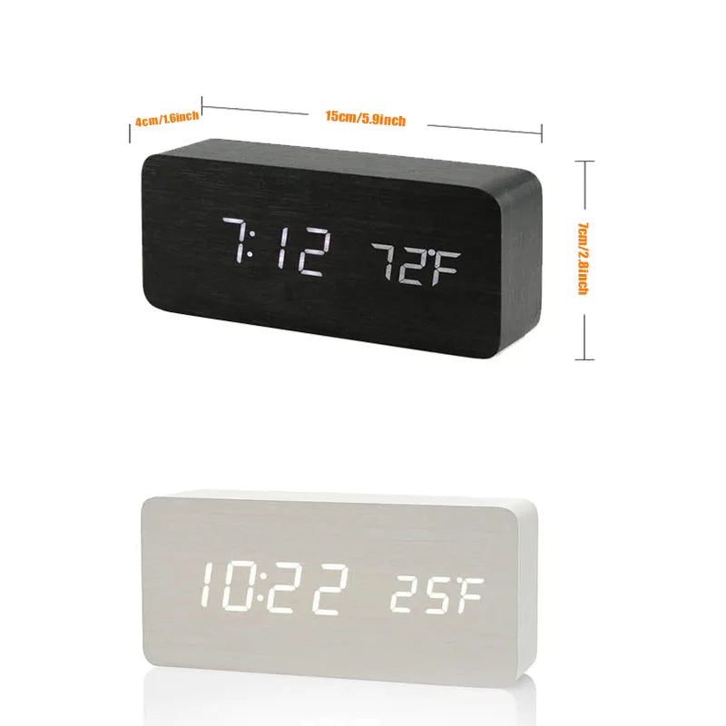 Compact LED Clock with Temperature Display