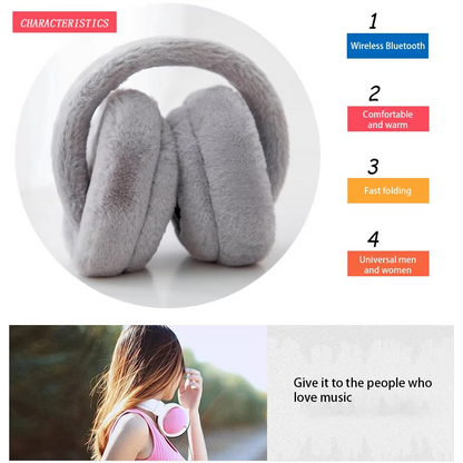 Soft Wireless Earbuds with Bluetooth and Fuzzy Ear Covers