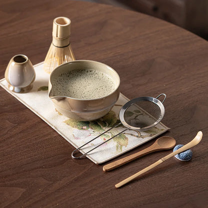 Traditional Japanese Matcha Tea Set Ceramic Bowl