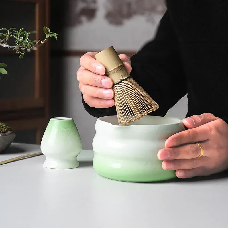 Traditional Green Tea Ceramic Bowl Set 550ml