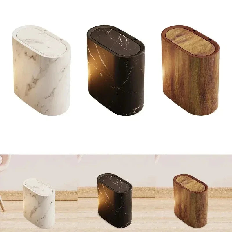 Elegant Stone Pattern Waste Bin