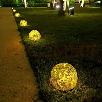 Solar Powered Glass Ball Outdoor Lanterns