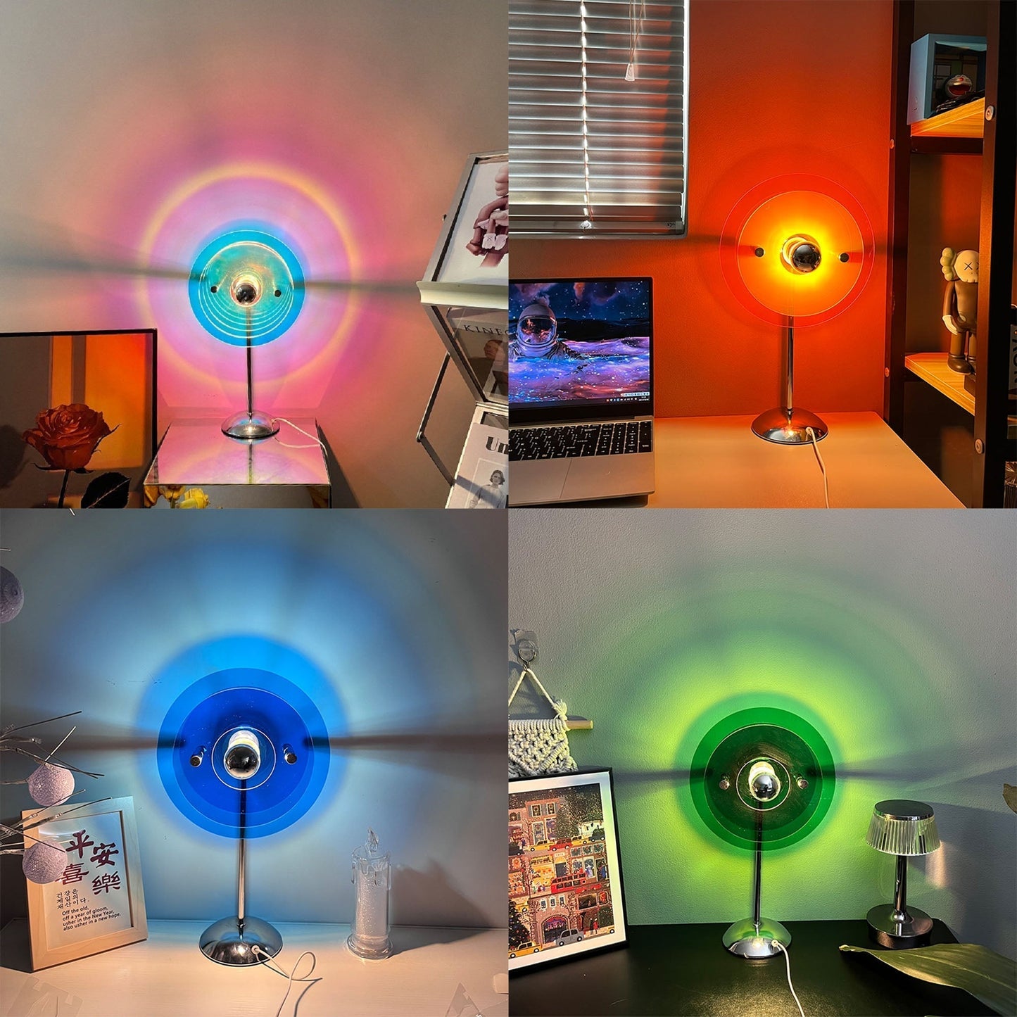 Colorful Rainbow Glass Table Light