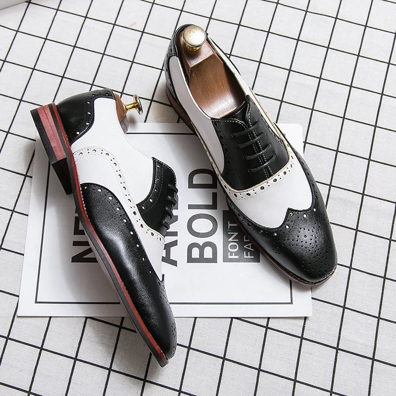 Stylish Men's Leather Lace-up Oxford Shoes
