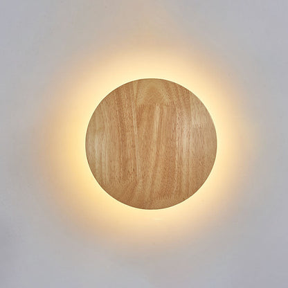 Simple Wooden LED Wall Lamp for Living Room