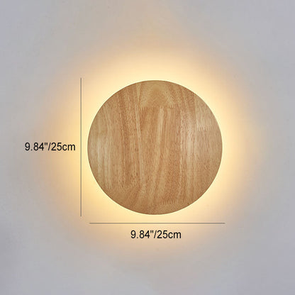 Simple Wooden LED Wall Lamp for Living Room