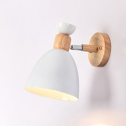 Simple Rustic Wooden 1-Light Wall Lamp for Bedroom