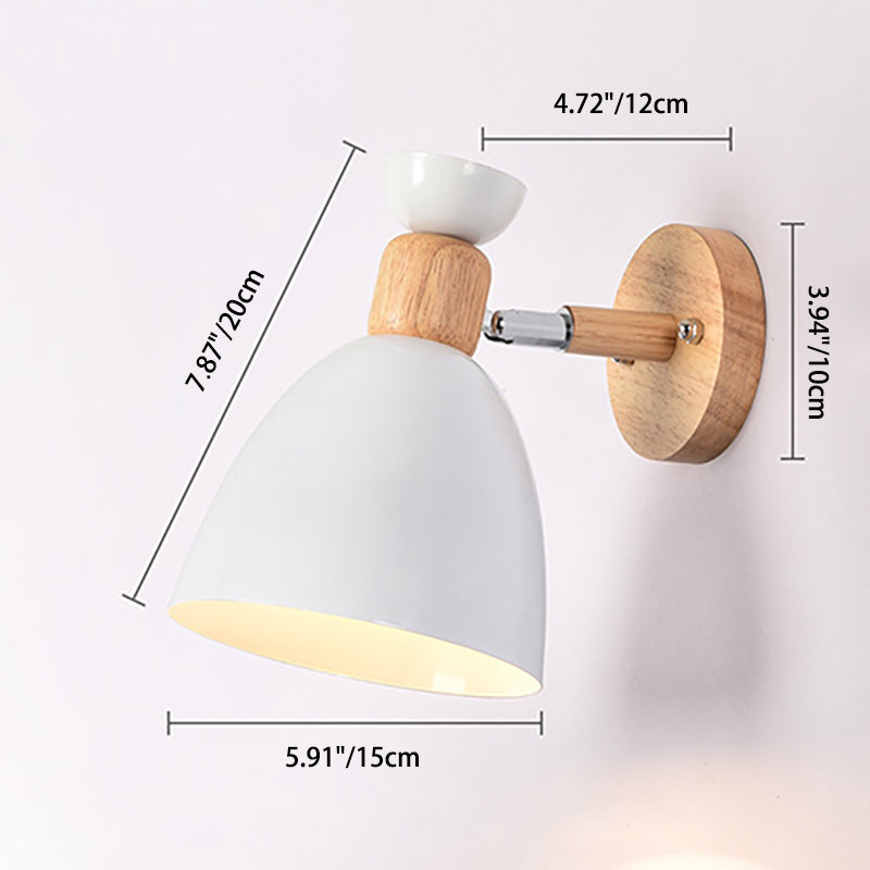 Simple Rustic Wooden 1-Light Wall Lamp for Bedroom - Cofik