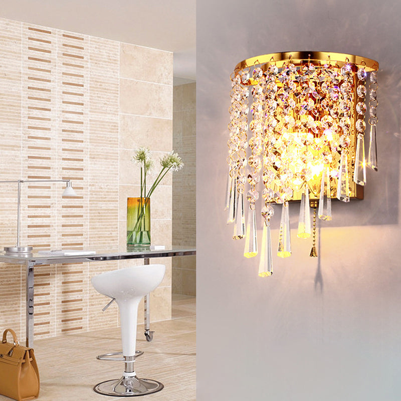 Elegant Round Crystal Glass Wall Light - Cofik