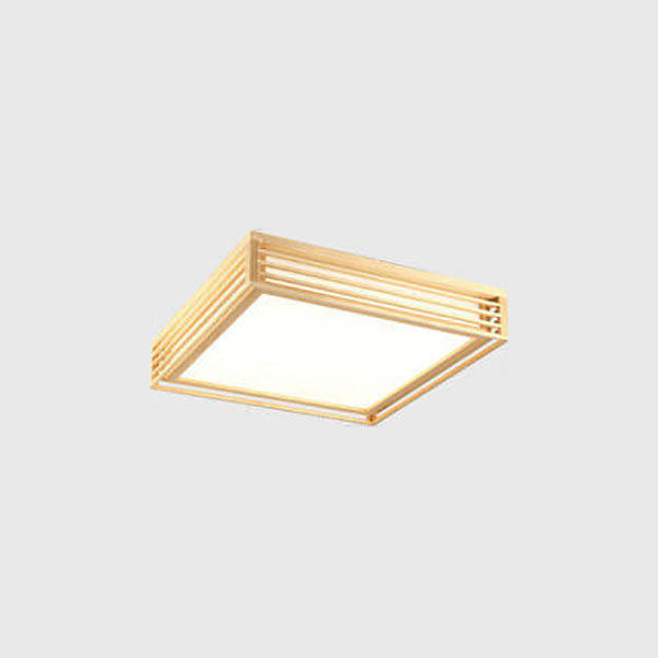Sleek LED Ceiling Light Wooden Beige Modern Room Fixture