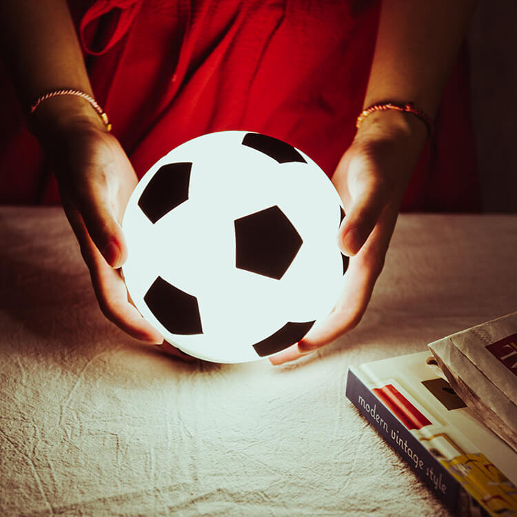 Colorful Soccer Ball LED Desk Lamp with USB Charger