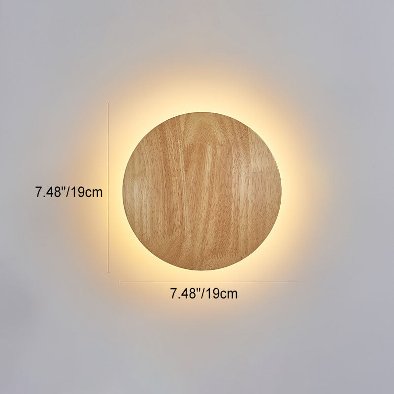 Simple Wooden LED Wall Lamp for Living Room