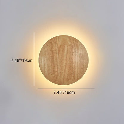 Simple Wooden LED Wall Lamp for Living Room