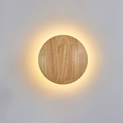 Simple Wooden LED Wall Lamp for Living Room