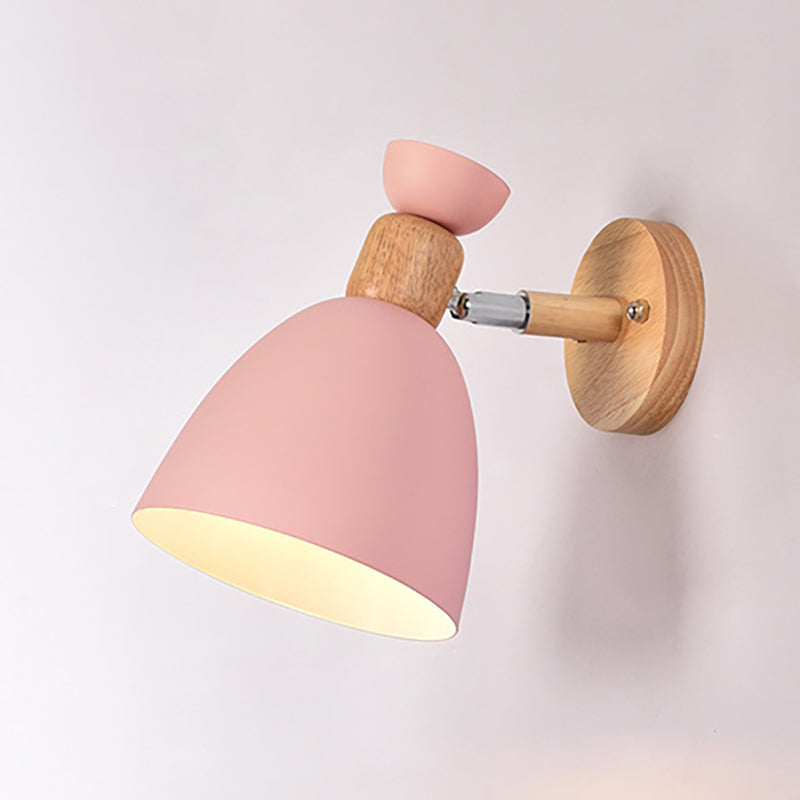 Simple Rustic Wooden 1-Light Wall Lamp for Bedroom