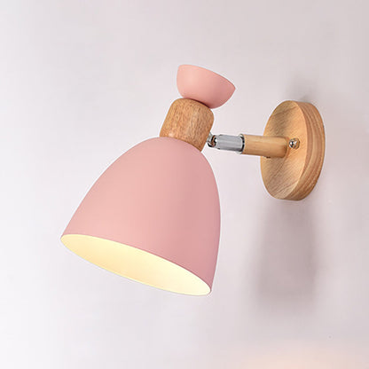 Simple Rustic Wooden 1-Light Wall Lamp for Bedroom