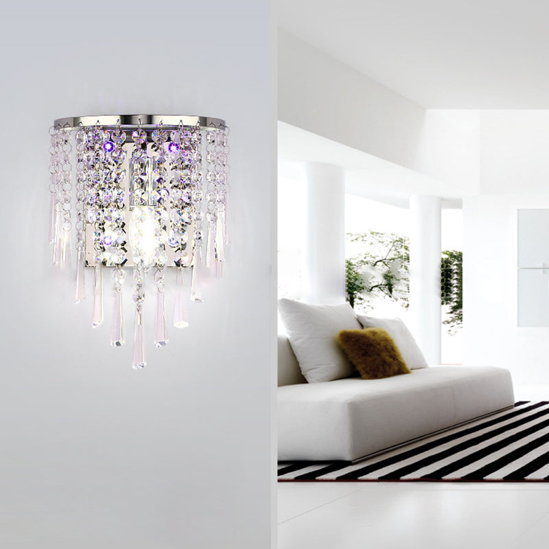 Elegant Round Crystal Glass Wall Light