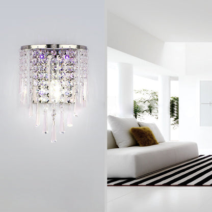 Elegant Round Crystal Glass Wall Light
