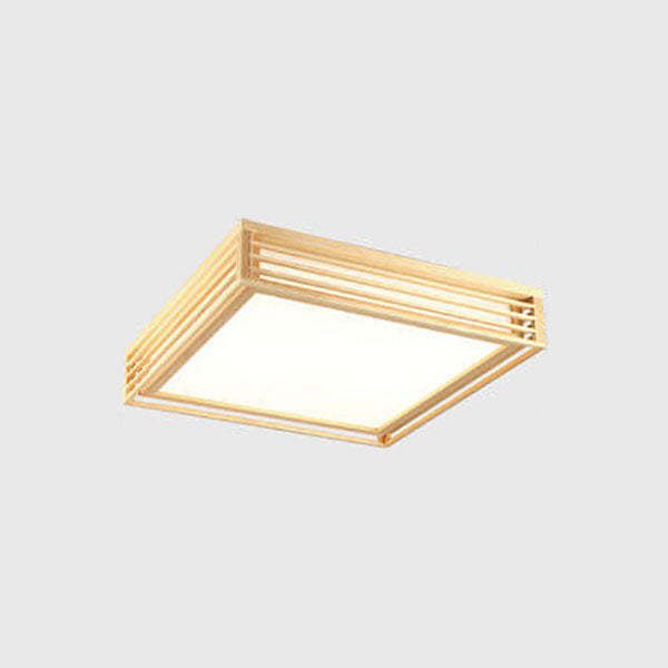 Sleek LED Ceiling Light Wooden Beige Modern Room Fixture
