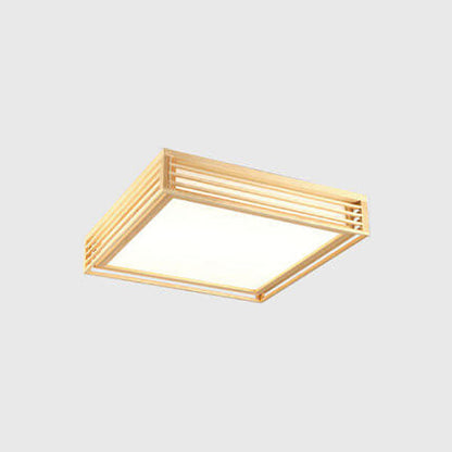 Sleek LED Ceiling Light Wooden Beige Modern Room Fixture