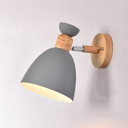 Simple Rustic Wooden 1-Light Wall Lamp for Bedroom