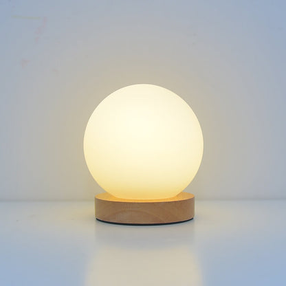 Simple Round USB LED Bedside Table Lamp