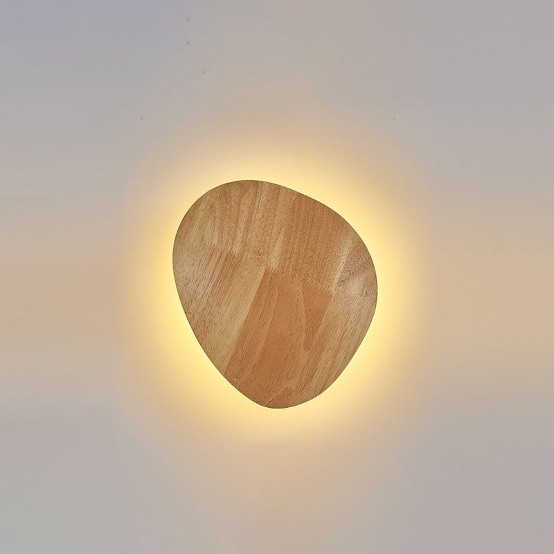 Simple Wooden LED Wall Lamp for Living Room