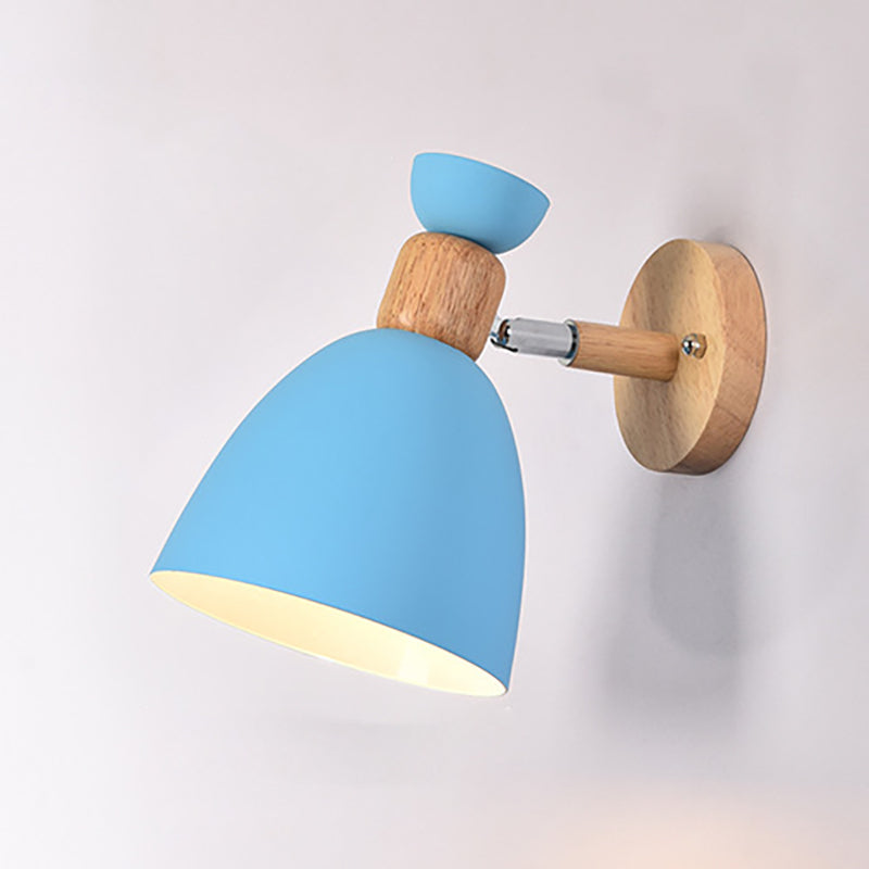 Simple Rustic Wooden 1-Light Wall Lamp for Bedroom