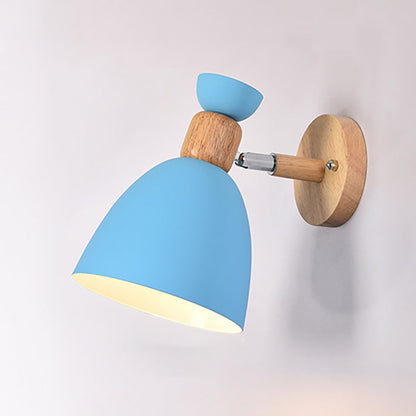 Simple Rustic Wooden 1-Light Wall Lamp for Bedroom