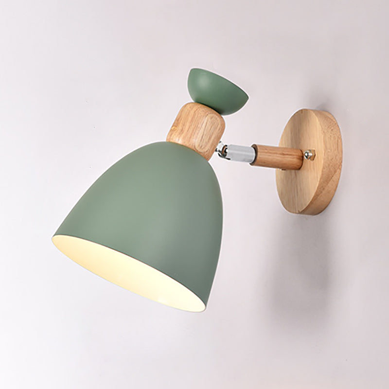 Simple Rustic Wooden 1-Light Wall Lamp for Bedroom