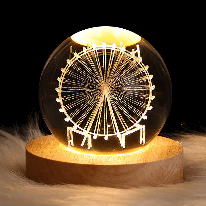 Colorful Crystal Glass USB Desk Lamp