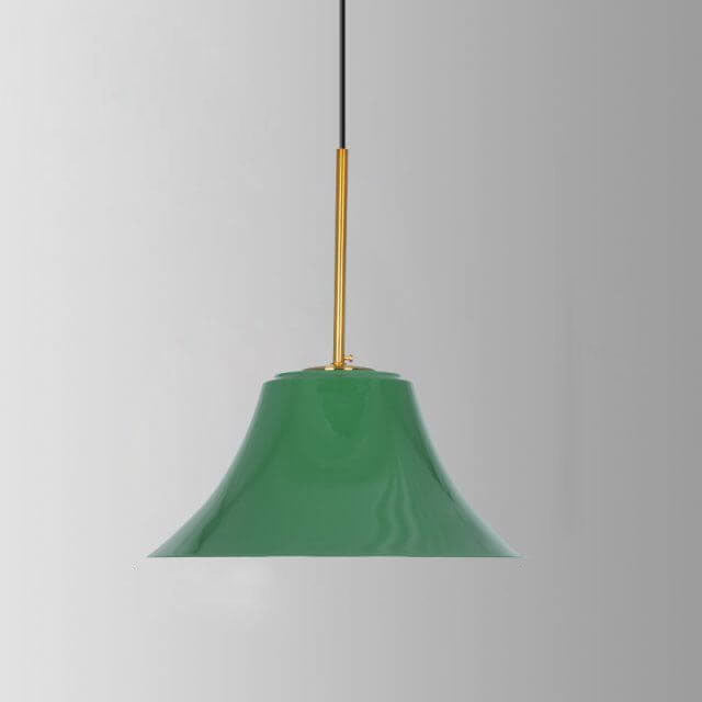 Vintage Metal Pendant Lamp Green Iron Shade