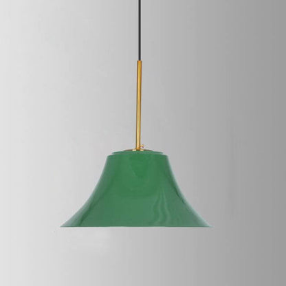 Vintage Metal Pendant Lamp Green Iron Shade