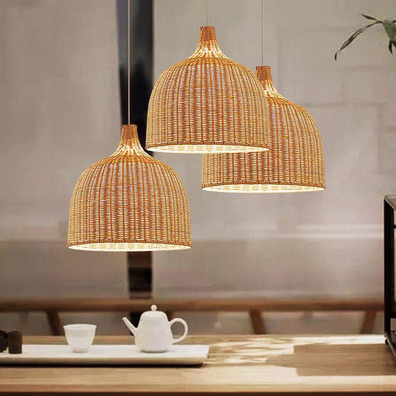 Natural Woven Pendant Lamp for Kitchen Island - Cofik