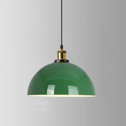 Vintage Metal Pendant Lamp Green Iron Shade