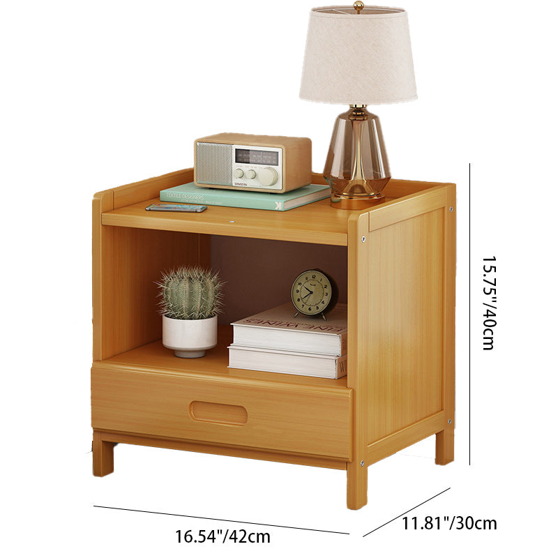 Traditional Wood Bedside Table with Drawers