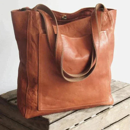 Premium Leather Tote Shoulder Bag - Cofik